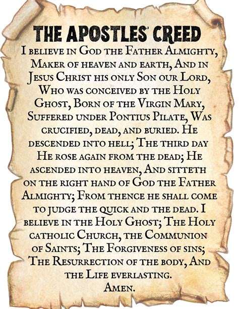 Apostles' Creed printables for faith formation