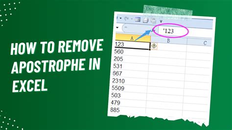 Apostrophe-Free Excel Numbers