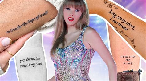 Applying Taylor Swift Temporary Tattoos