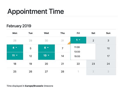 Appointment Calendar with Time Slots Printable