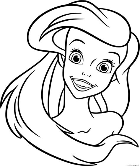 Ariel Printable Coloring Pages for Adults