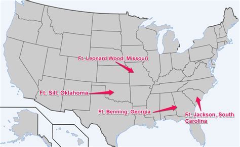 Army Basic Training Facilities by State