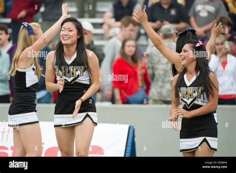 Army Black Knights cheerleaders in action