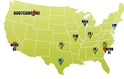 Map of the United States with BCT locations marked