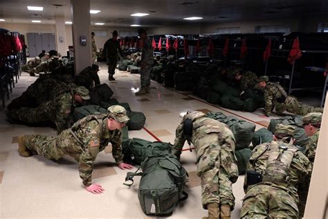 Recruits in uniform during BCT training