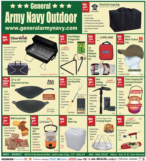 Army Navy Outdoors Gear for Camping