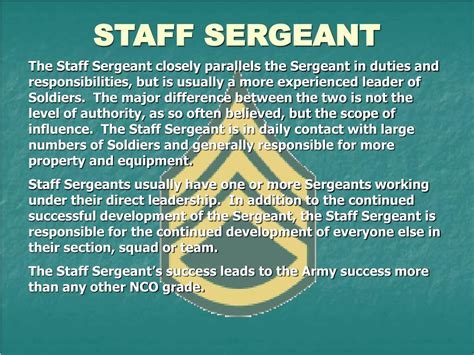 Army Staff Sergeant Leadership