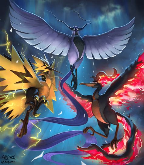 Description of Articuno, Zapdos, and Moltres