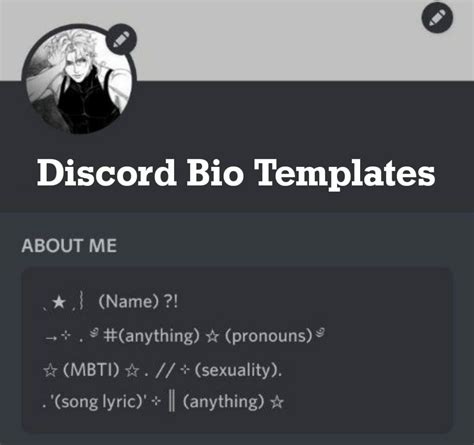 Aesthetic Discord Bio Templates for Artists