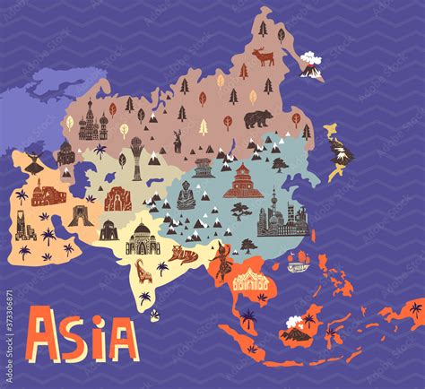 Printable Cultural Map of Asia