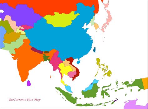 Printable Customizable Map of Asia