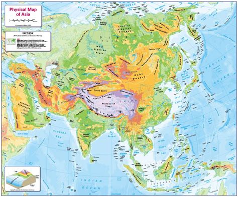 Printable Physical Map of Asia