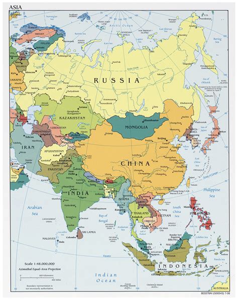 Printable Political Map of Asia