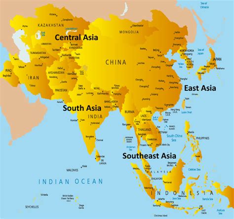 Printable Travel Map of Asia