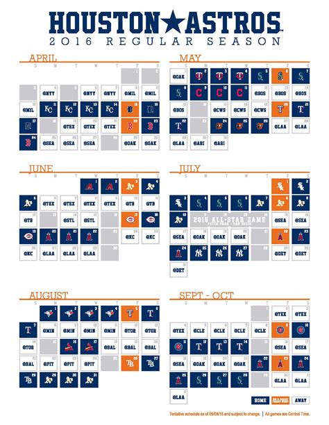 Astros Printable Schedule Download