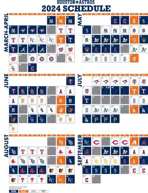 Astros Printable Schedule Usage