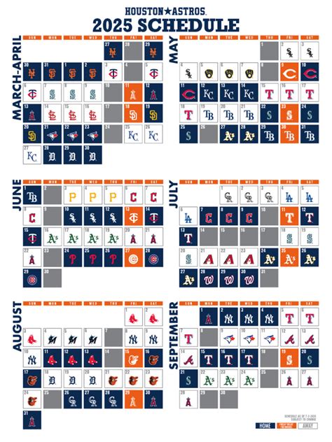 Astros Regular Season Schedule