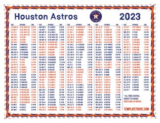 Astros Schedule Formats and Sizes