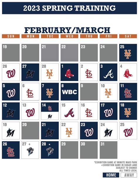 Astros Spring Training Schedule