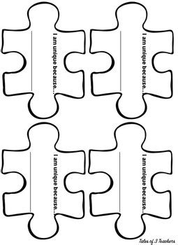 Autism Puzzle Piece Activity Sheet