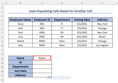 Steps to Use VLOOKUP to Auto-Populate Cells