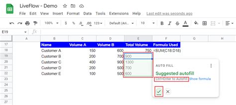 AutoFill Feature In Google Sheets