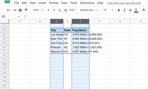 Autofit Cells in Google Sheets Example 2