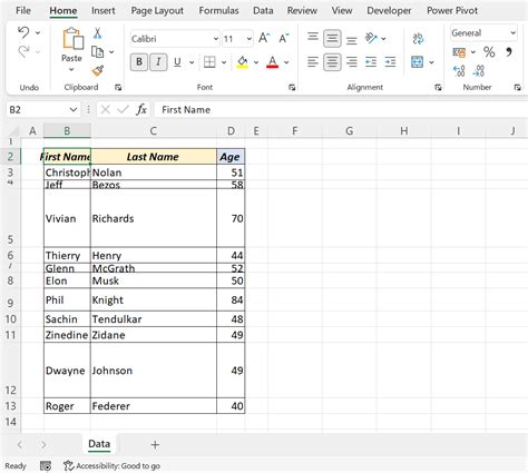 Autofit Column Width Method 1