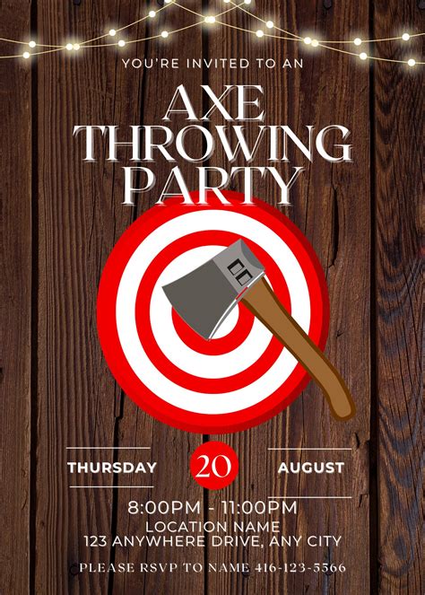 Axe Throwing Tournament Invitations