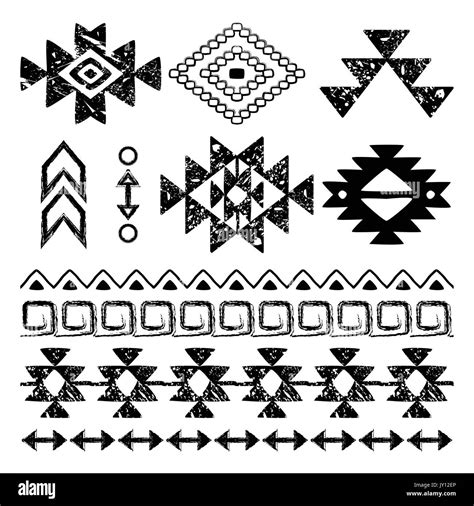 Aztec Print Tattoo Design Elements