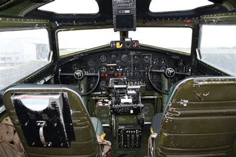 The cockpit of a B-17 Flying Fortress