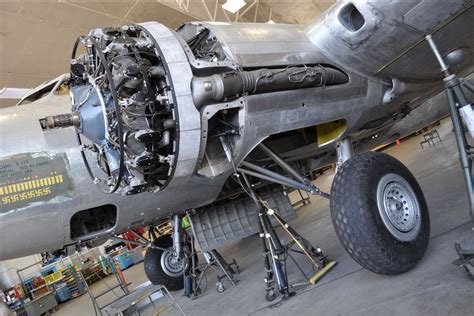 A B-17 Flying Fortress with engine failure