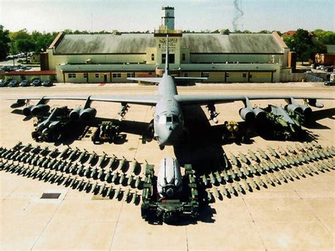 B-52 carrying bombs and missiles