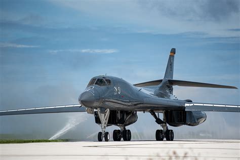 B-1B Lancer bomber in flight