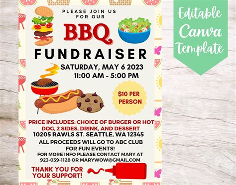 BBQ Benefit Flyer Template Example