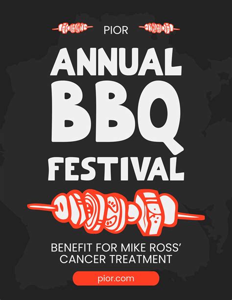 BBQ Benefit Flyer Template Example 1