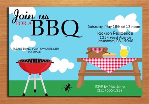 BBQ Invitation Template Design