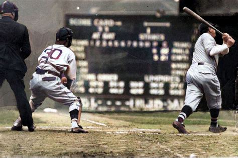 Babe Ruth hitting a home run