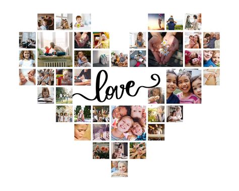 Baby Love Heart Picture Collage Template