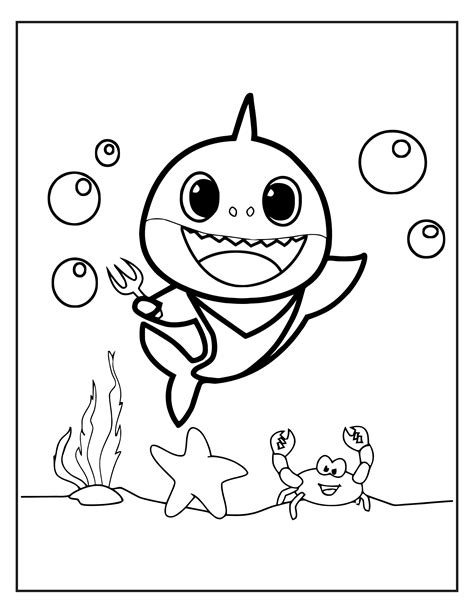 Baby Shark Coloring Page 1