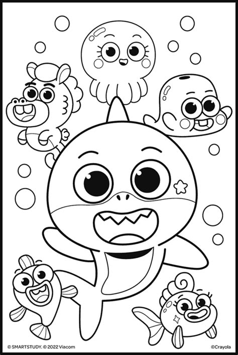 Baby Shark Friends Coloring Page 6