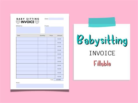 Babysitting Invoice Template 2