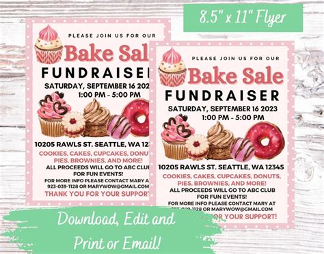 Bake Sale Fundraiser Flyer