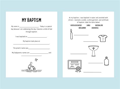 Baptism Printable Worksheet