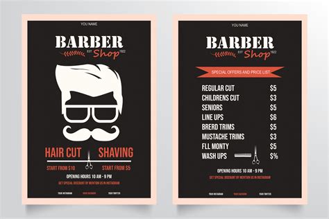 Classic Barber Shop Flyer Template Design