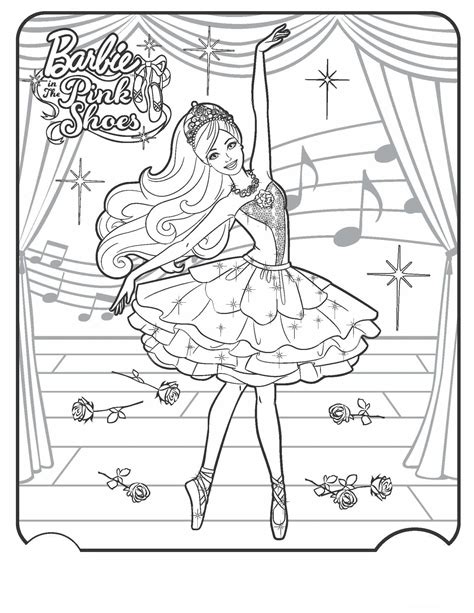 Barbie ballerina coloring page