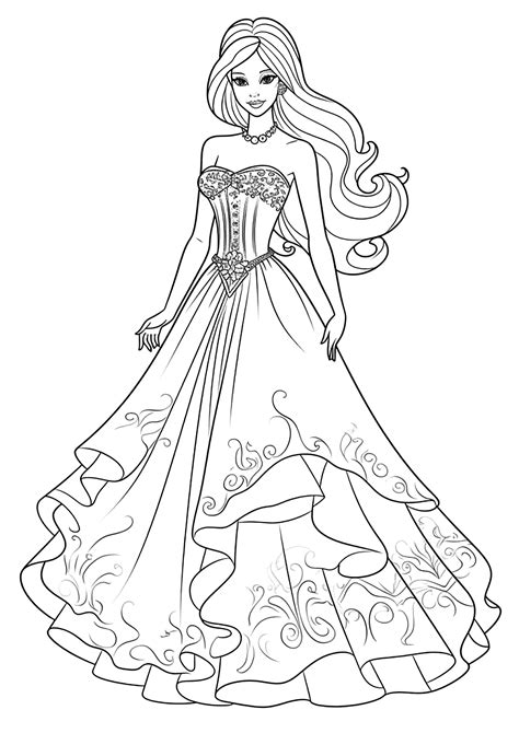 Barbie Coloring Pages For Kids