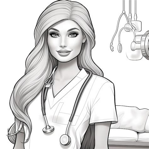 Barbie doctor coloring page