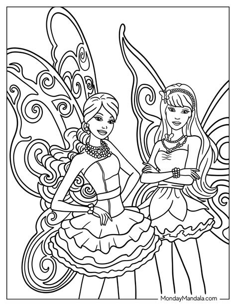 Barbie fairy coloring page