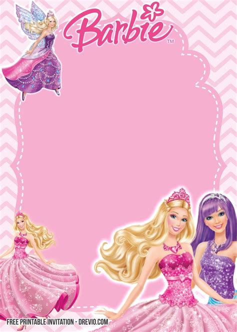 Barbie Invitation Templates